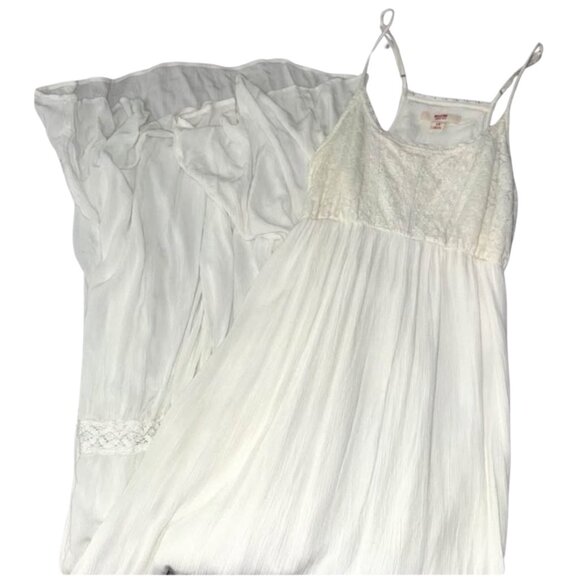 MOSSIMO Elegant White Lace Tank Top Long Dress Size Large - Picture 1 of 3